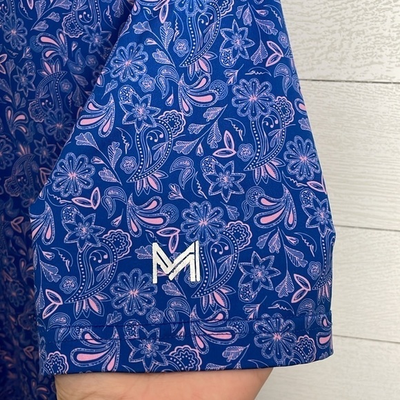 Maelreg Men's Blue & Pink Paisley Short Sleeve Golf Polo‎ Shirt Size Medium - Picture 6 of 11